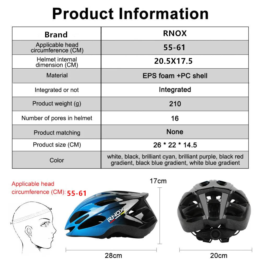RNOX 2025 New Ultralight Cycling Helmet Cycling Safety Cap Bicycle Helmet for Women Men Racing Bike Equipments MTB Helmets