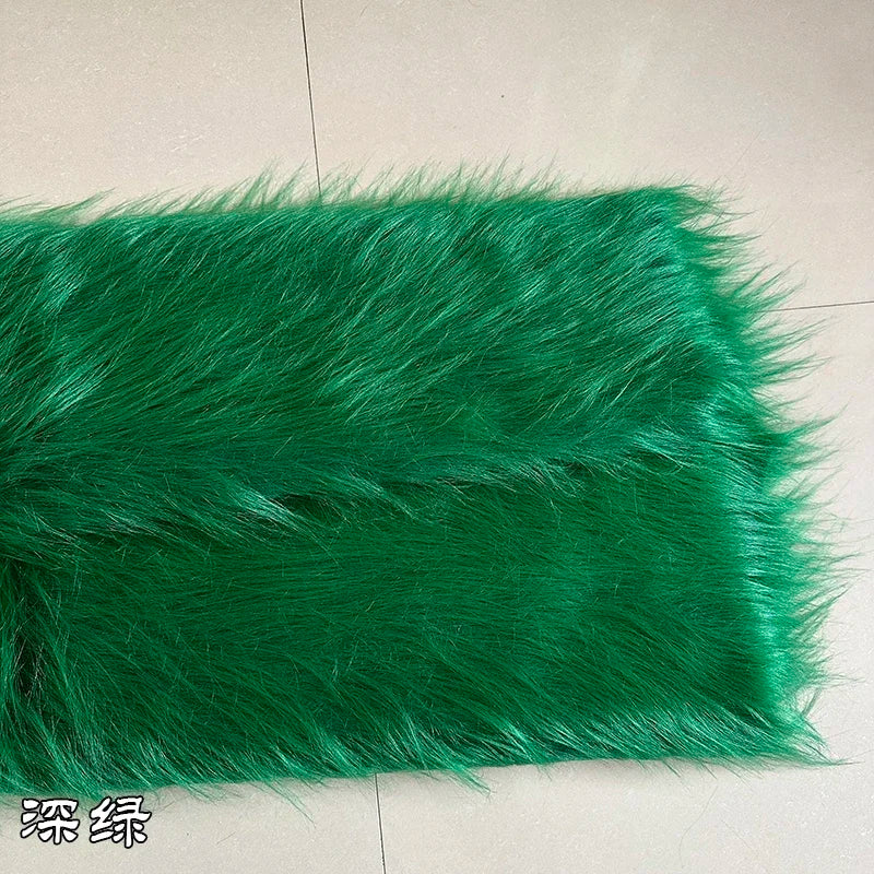 White Long Fur Long Hair Plush Fabric Fur by the Meter for Clothes Upholstery Toys Coats Doll Sewing Soft Green Faux Fur Cloth
