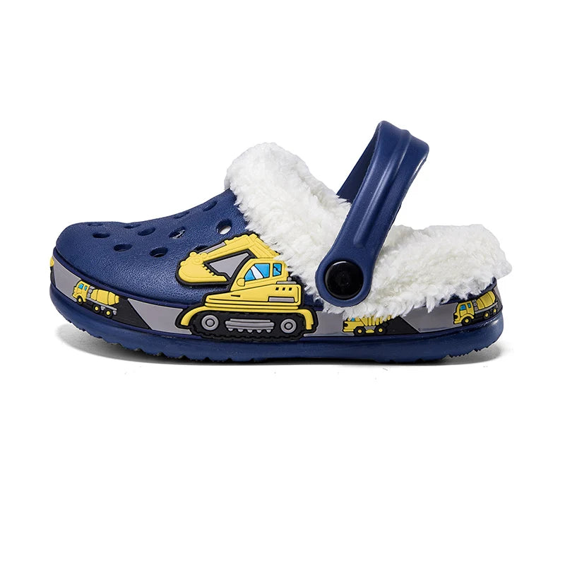 Winter Kids Sandals Fleece-Lined Non Slip Children Slippers Girls Shoes Unicornio Mules & Clogs Cartoon Cute Infant Garden Shoes