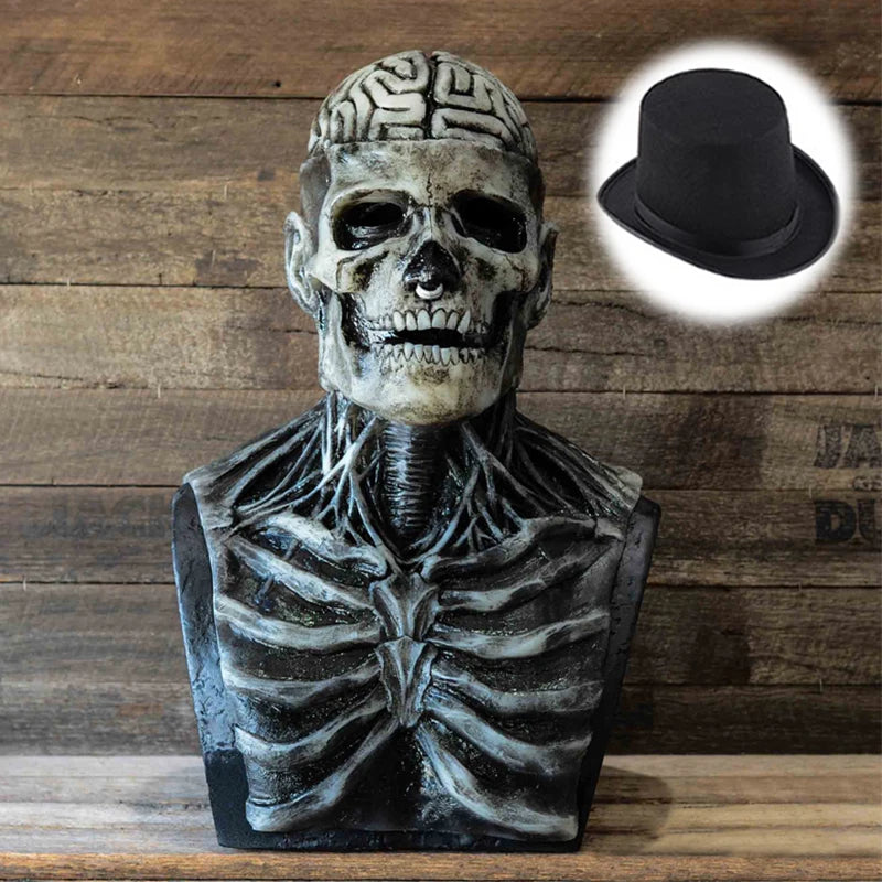 2025 Halloween Latex Skeleton Head Mask Horror Brain Helmet Mask Cosplay Party Supplies Skull Full Face Mask