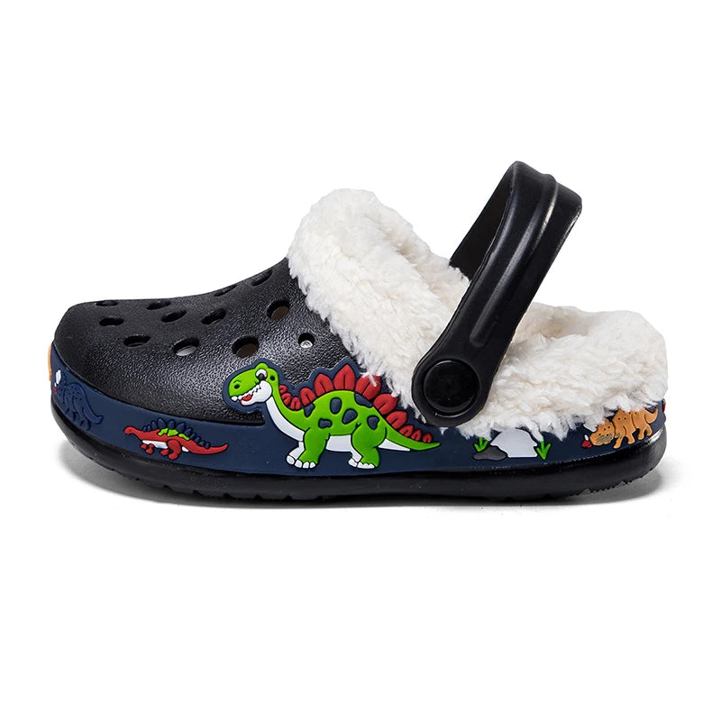 Winter Kids Sandals Fleece-Lined Non Slip Children Slippers Girls Shoes Unicornio Mules & Clogs Cartoon Cute Infant Garden Shoes