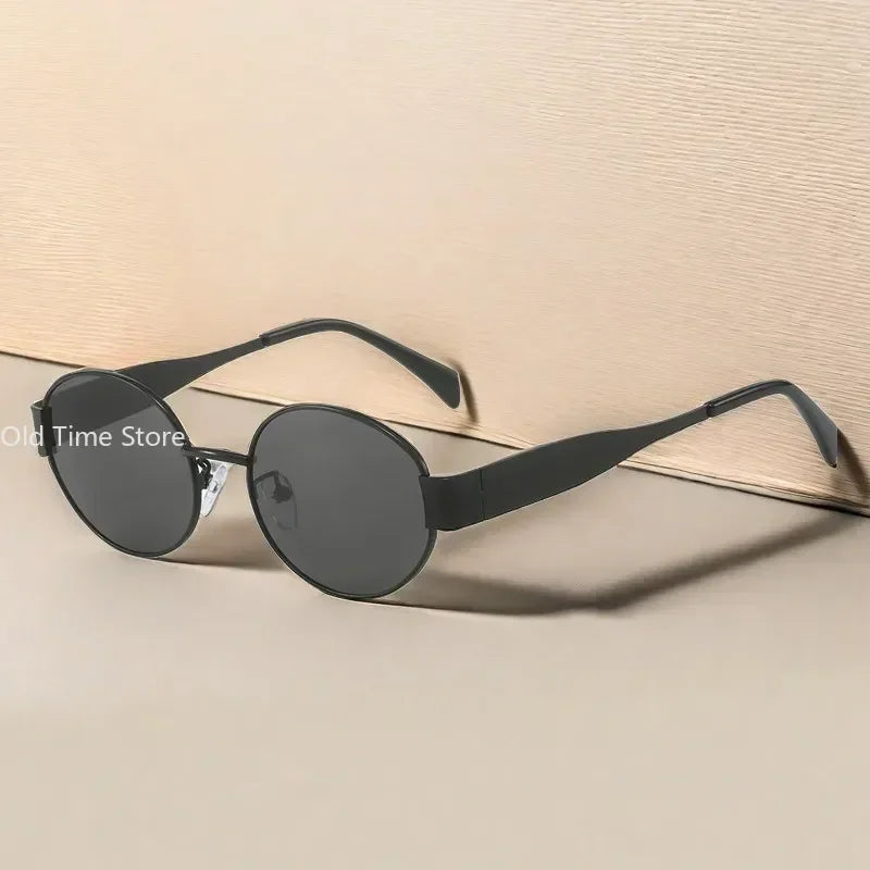 Sunglasses Advanced Metal Sunglasses Fashion Oval Glasses Brand Designer Vintage Sun Glasses High Quantity Oculos De Sol