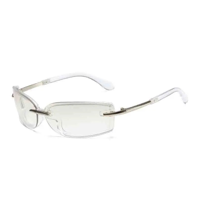 Rimless Y2K Style Sunglasses Rectangle Fashion Popular Luxury Brand Women Men Shades Rectangle Sun Glasses for Female Male UV400