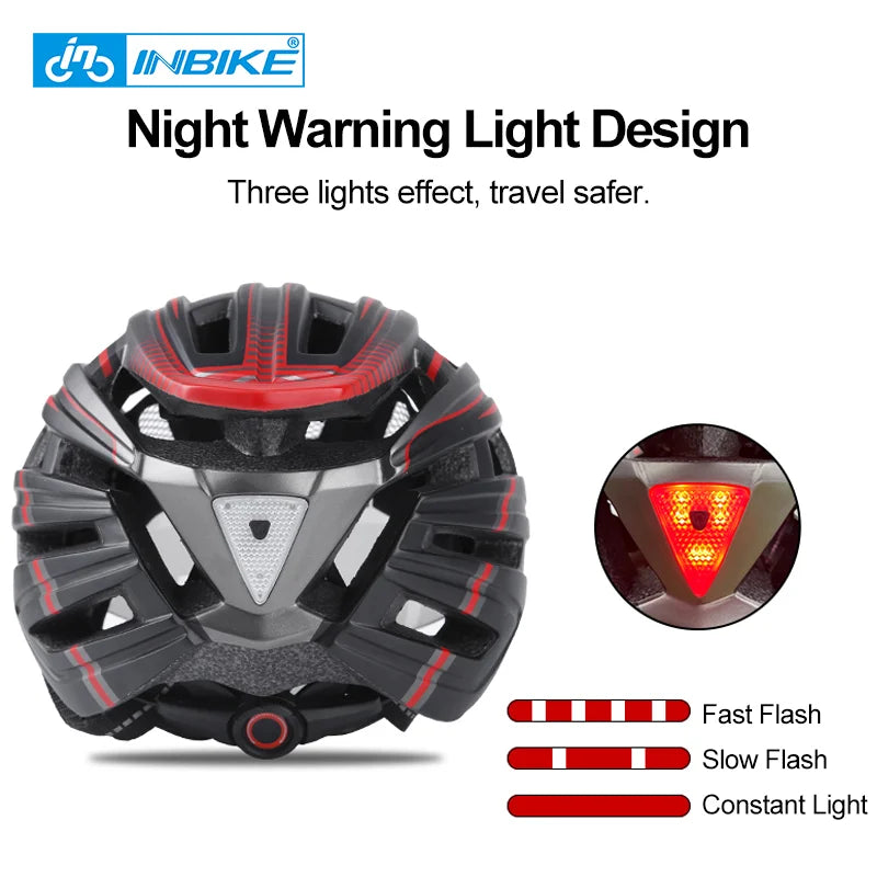 INBIKE Bicycle Helmets for Men With Lights Ultralight Outdoor Riding Magnetic Goggle Helmet Cycling Helmet Man Bike Accessories