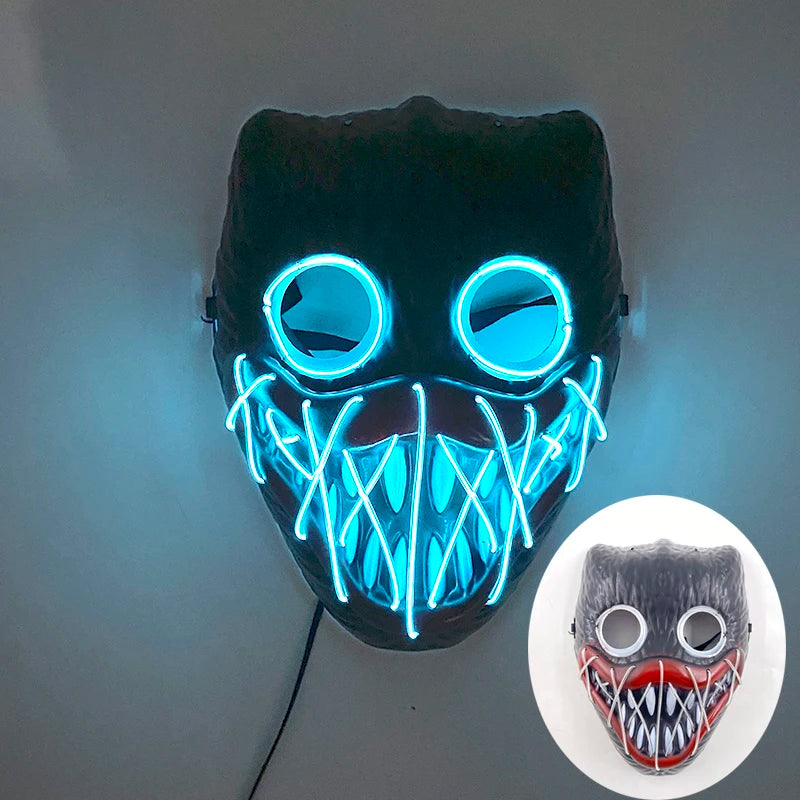 Hot Design Luminous Led Neon Cosplay Movie Mask Glowing Masquerade Horror Halloween Carnival Party Decoration Props