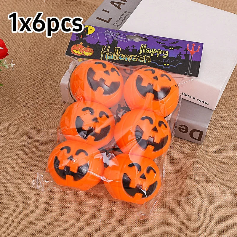 6pcs Halloween Cauldron Bucket Candy Pumpkin Mini Witch Black Pot Decor Buckets Bowl Witches Kettle Container