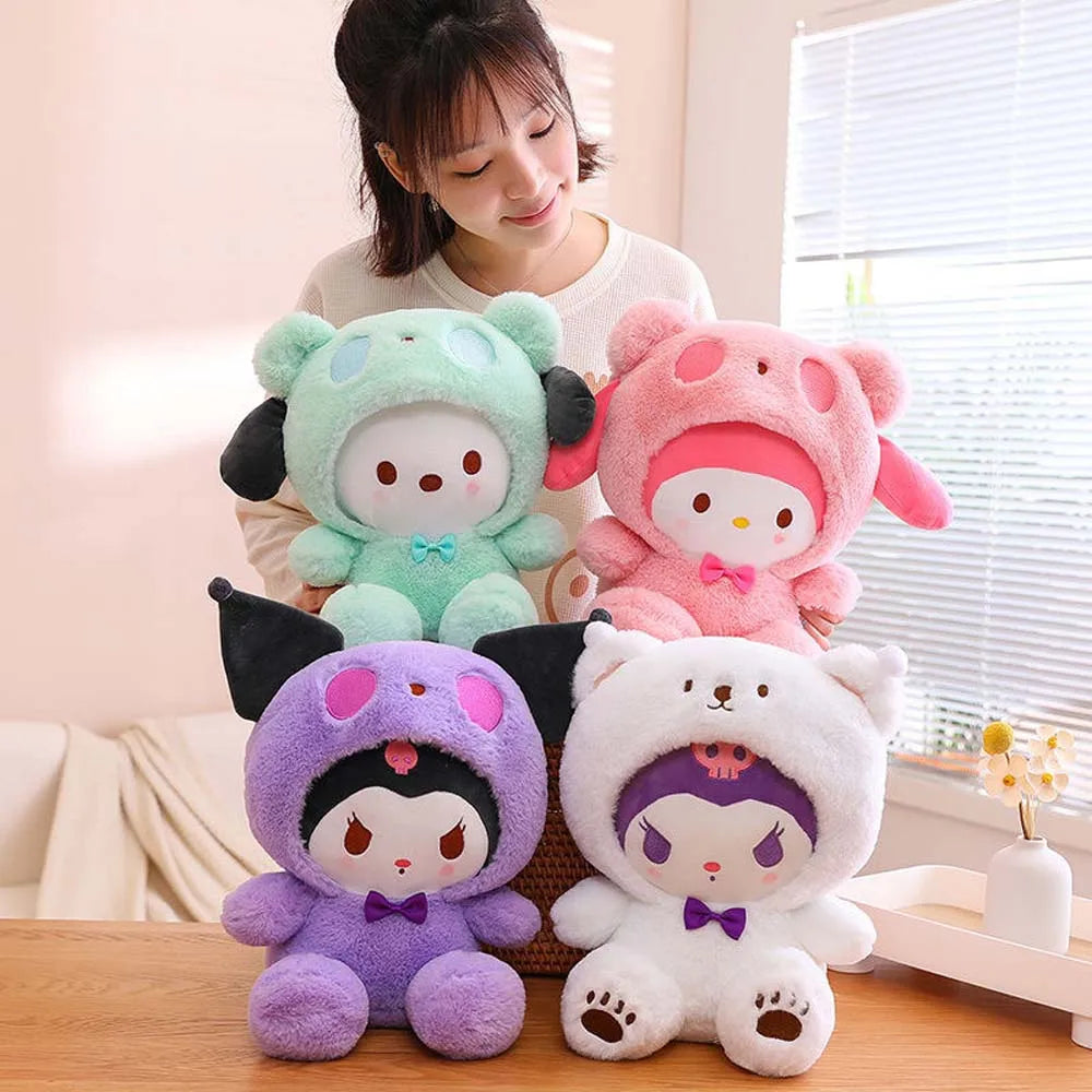 25cm Anime Sanrio Plush Doll Toys Kawaii Hello Kitty Kuromi My Melody Cinnamoroll Cartoon Cute Plush Stuffed Toy Kids Gifts