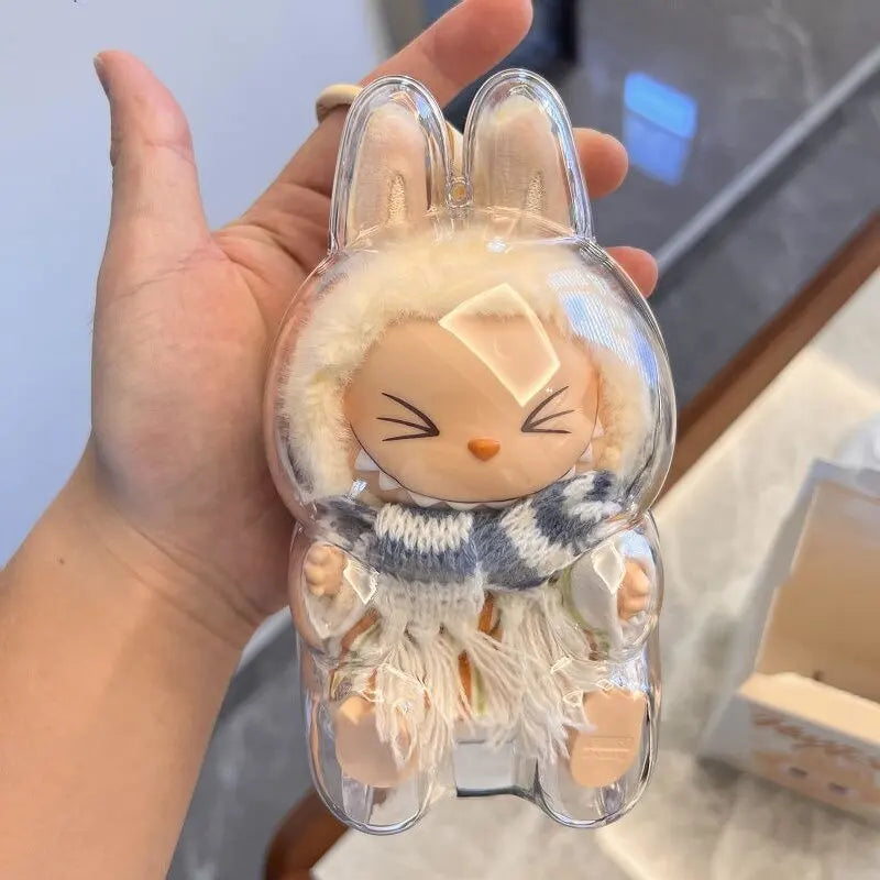 Labubu Protector Case Labubu V1V2V3 Suitable for Wearing Clothes Loose Less Crowded Protective Acrylic Storage Case Transparent