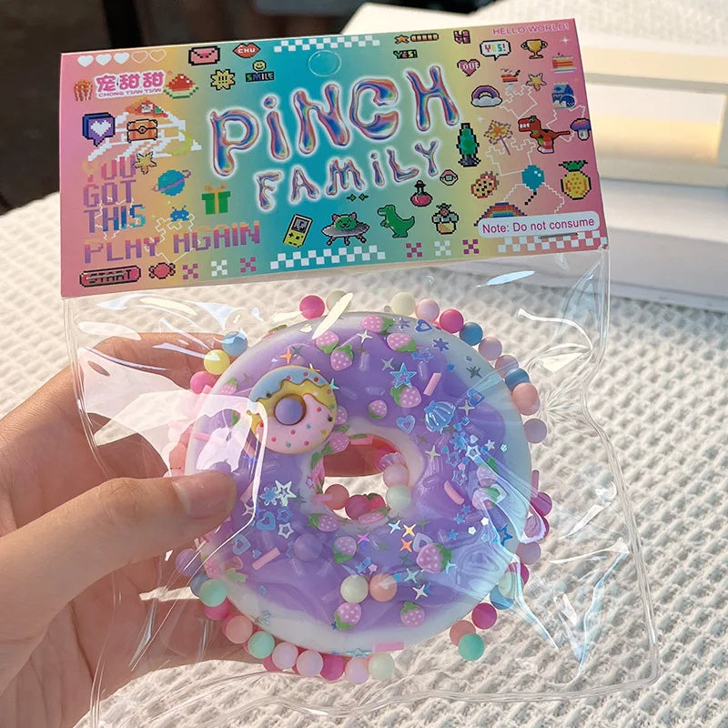 Mini Simulation Cartoon Donut Cat Paw Waffle TPR Pinch Squeeze Toys Slow Rebound Decompression Stress Relief Soft Plastic Toys