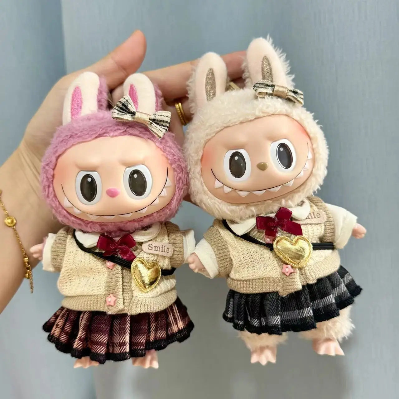 17cm Labubu Clothes Pendant Labubu Doll Clothes Keychain Labubu Doll for JK Skirt Set Cute