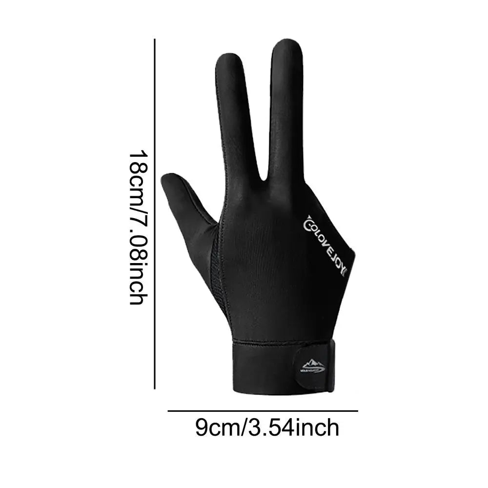 Billiards Glove Left Right Hand 3 Finger Snooker Billiard Glove Non Slip Stickers Elastic Billiard Training Gloves Accessories