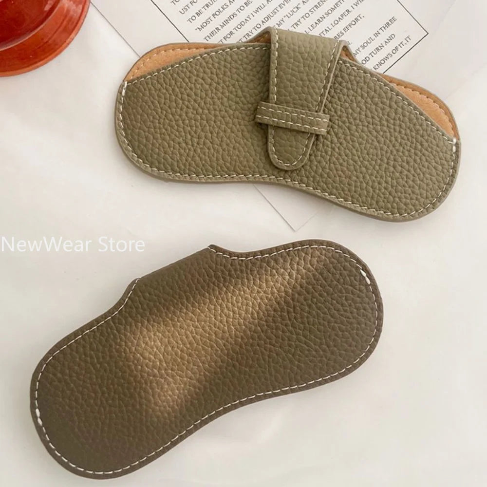 Fashion Women Glasses Case With Rope Leather Soft Glasses Storage Bag Portable Sunglasses Accessories Eyeglasses Sunglasses Case