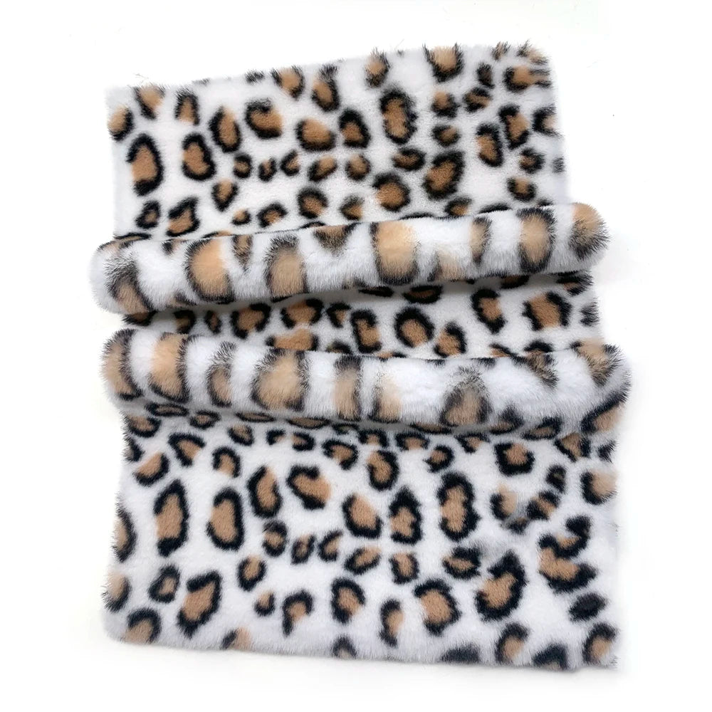 Leopard Print Plush Fabric 25x45cm/160x50cm/160x100cm Faux Fur Fabric 1cm Minky Fabric DIY Handmade/Decoration Sewing Fabric