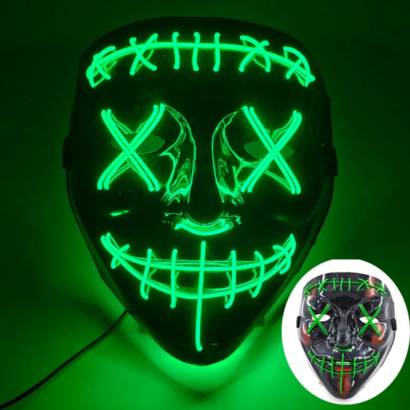 New Arrival Halloween Mask Horror Venom LED Luminous Mask Cosplay Costume Makeup Prom Party