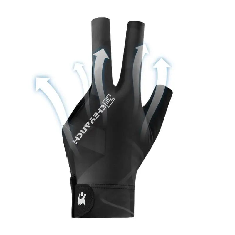 Billiards Glove Left Hand Three Finger Snooker Billiard Glove Non Slip Stickers Elasticity Billiard Training Gloves Accessories