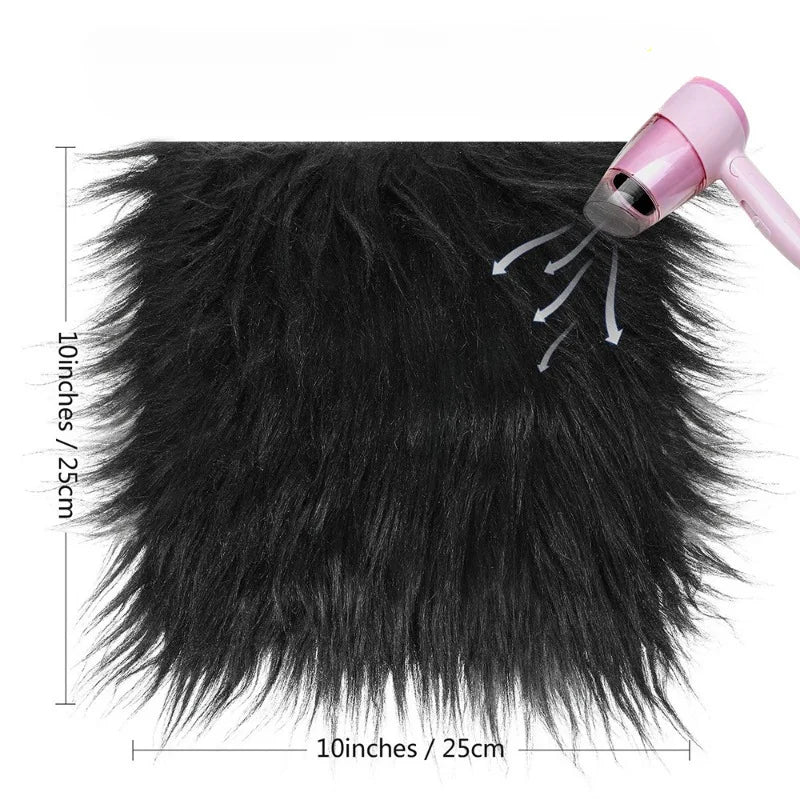10*10in Artificial Fur Square Fabric Sewing Fabric Beard Hair Toy Doll Handmade DIY Decoration Christmas Halloween Thanksgiving