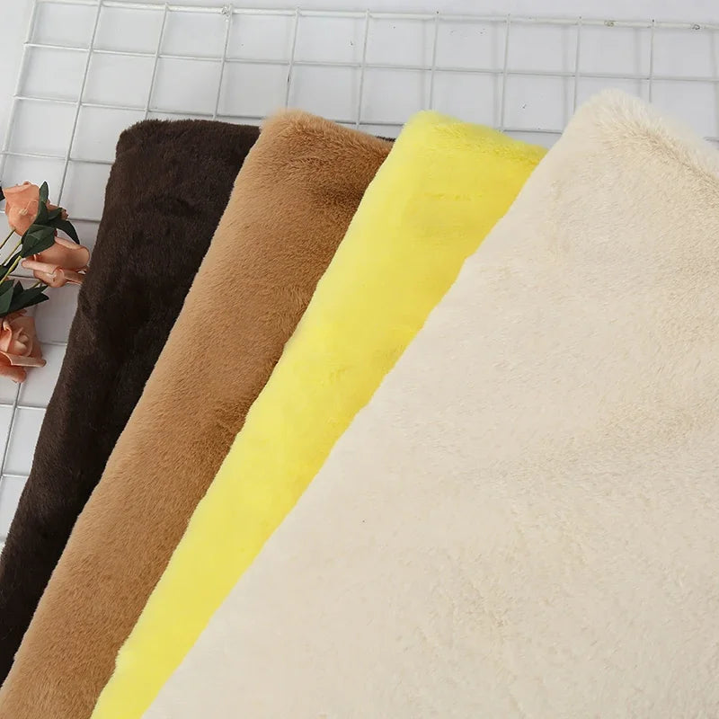 Imitation Rex Rabbit Plush Fabric by Meters for Needlework Clothes Toys Pillowcases Diy Sewing Soft Warm Thick Smooth Fur Cloth