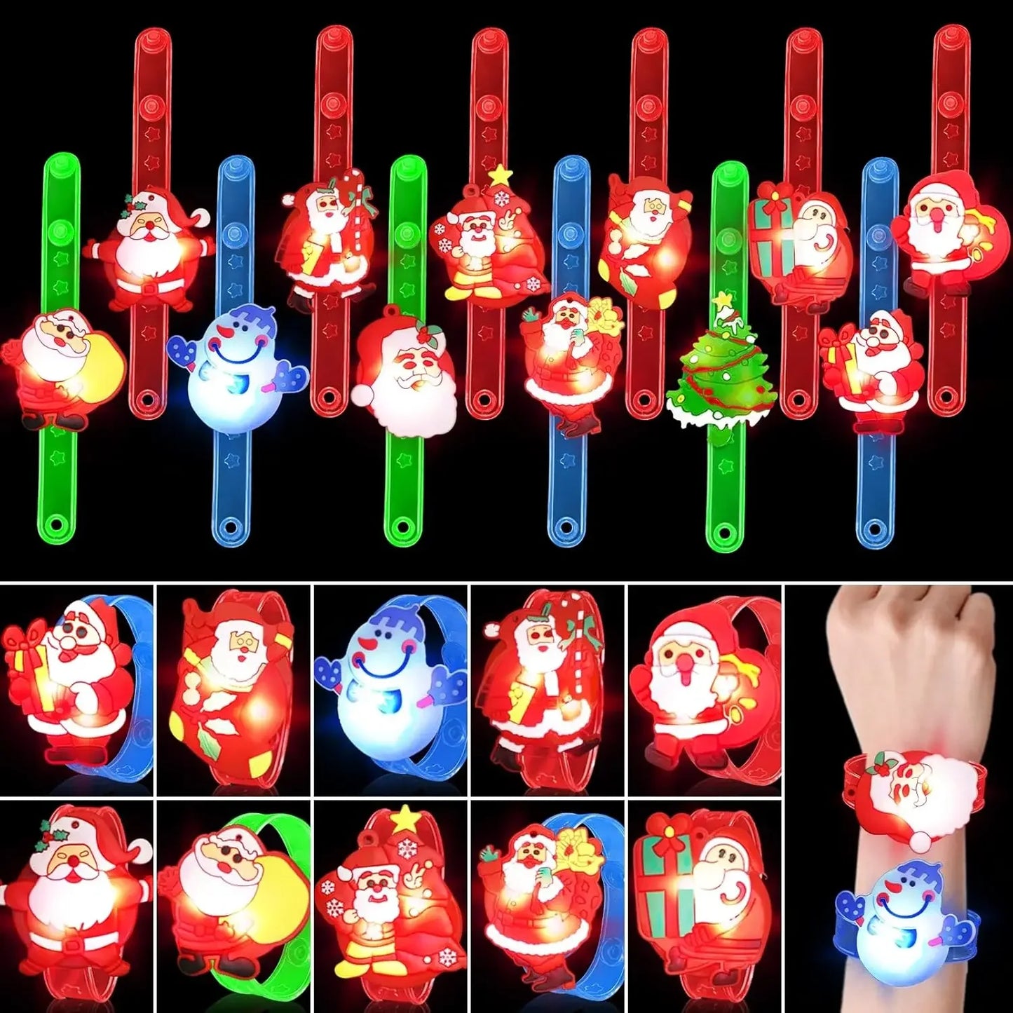Halloween LED Party Favors Kids Flashing Bracelets Christmas Light Up Toys Treat Bag Fillers Goody Gift Fillers Non Candy