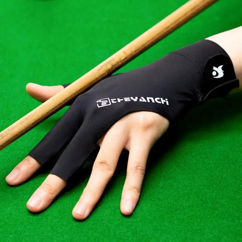 Left Hand Three Finger Billiards Glove Snooker Billiard Glove Non Slip Stickers Elasticity Billiard Training Gloves Accessories