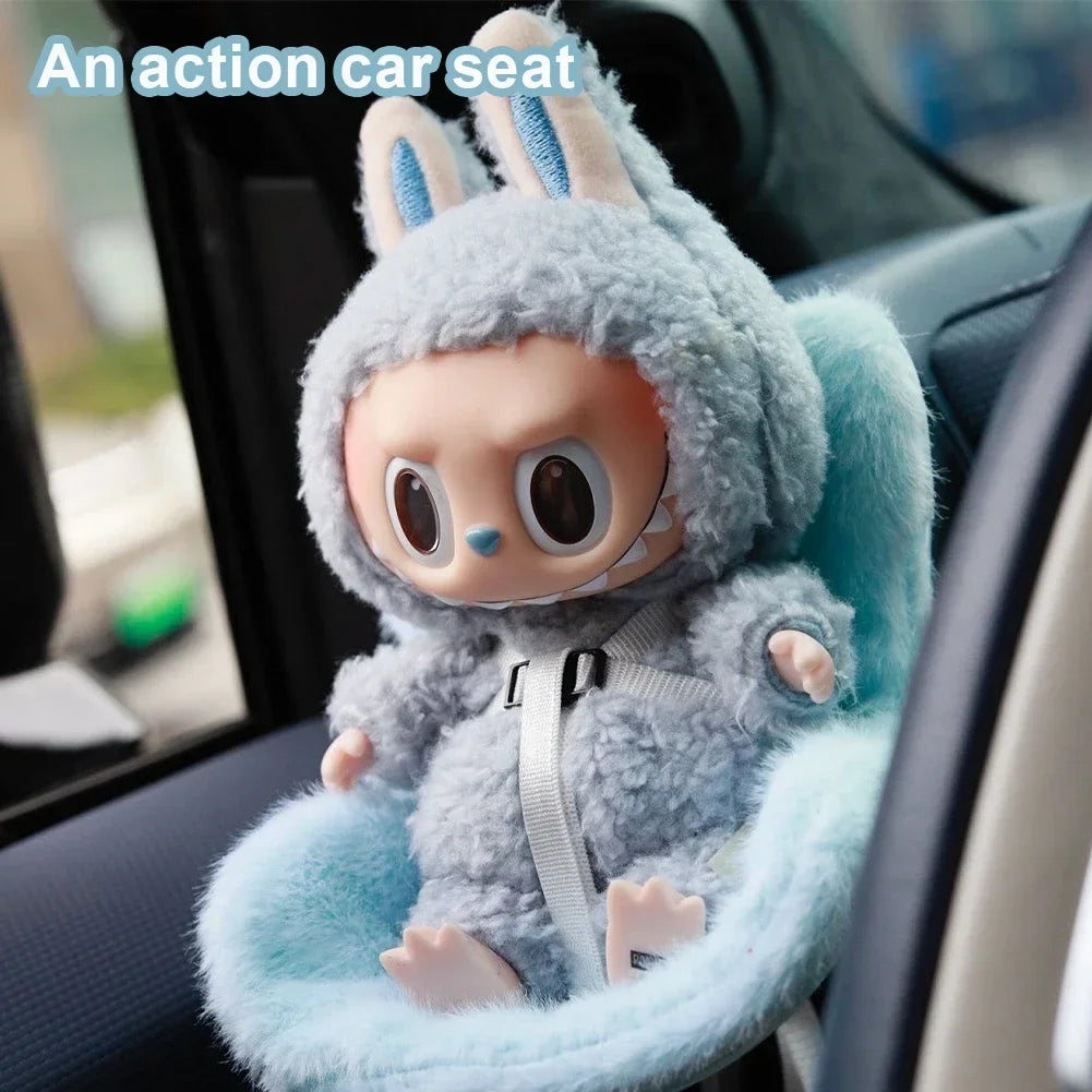 Suitable for 17cm Labubu Cute Doll Cute Car Safety Seat Car Air Outlet Decoration Car Interior Decoration Ornament