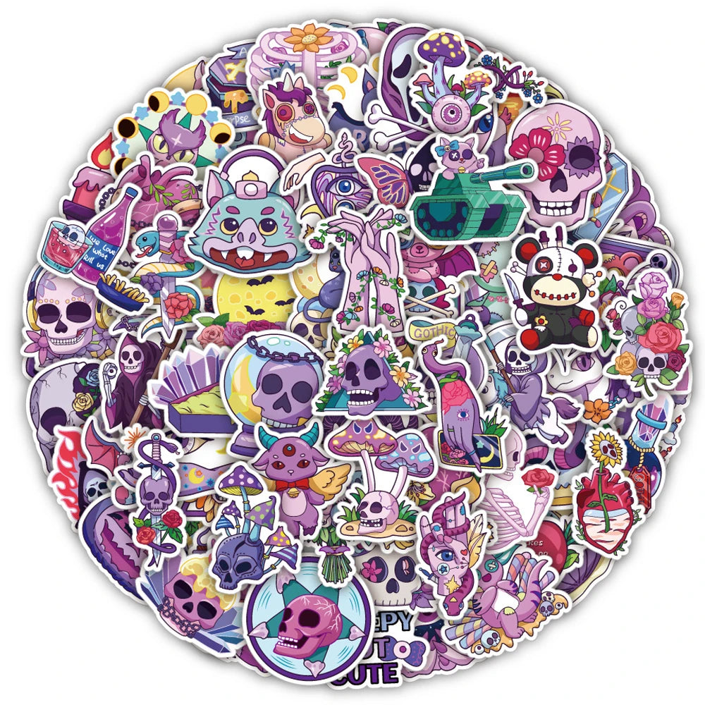 10/30/50/100pcs Cute Gothic Artistic Horror Halloween Stickers Cartoon Decal Laptop Phone Luggage Funny Cool Sticker for Kid Toy
