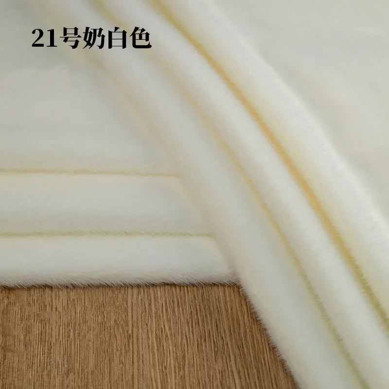 5mm Stretch European Mink Faux Fur Fabric High-Low Pattern for Clothing Scarves Hats Photo Props DIY Craft Decoration