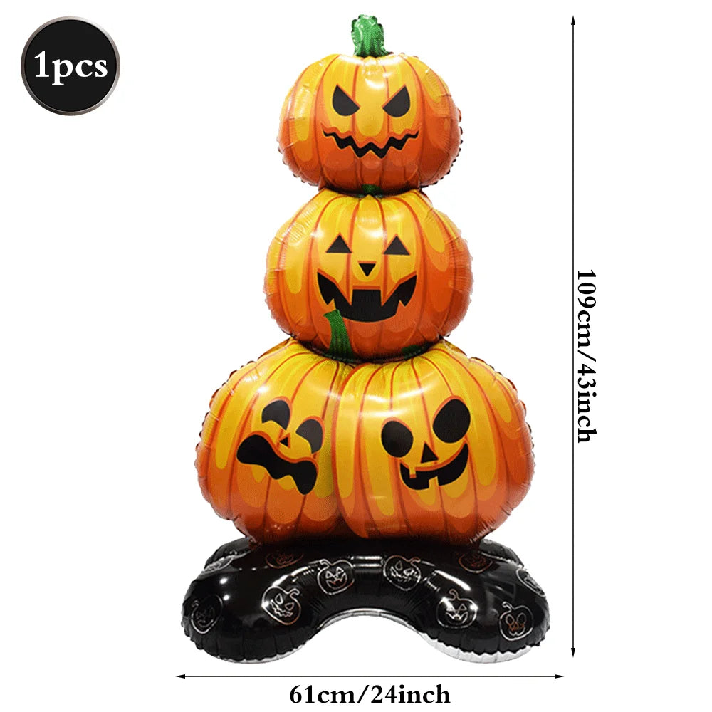 Halloween Decoration Balloons Large Witch Ghost Grim Reaper Tombstone Pumpkin Inflatable Foil Balloon Halloween Party Supplies