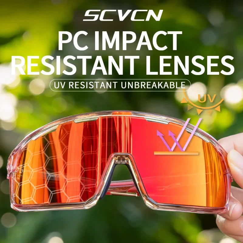 Scvcn-Cycling Sunglasses for Men and Women, UV400 Glasses, MTB Sunglasses, Sports Eyewear, Woman Goggles, Bicycle Eyewear, 2024