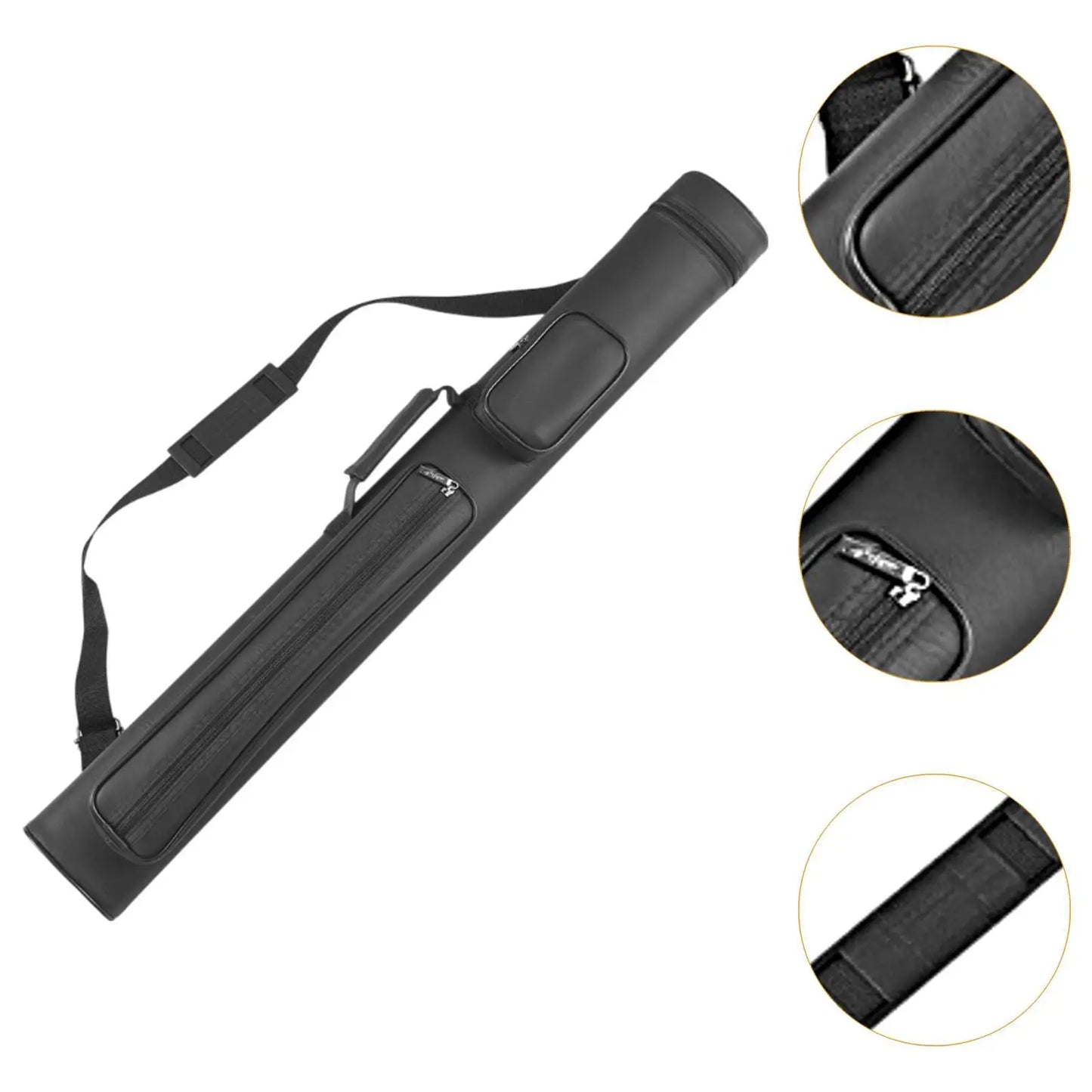 4 Holes Pool Cue Case Pouch Organizing Adjustable Shoulder Strap Equipment Protector Travel With Zipper Snooker Club Storage Box