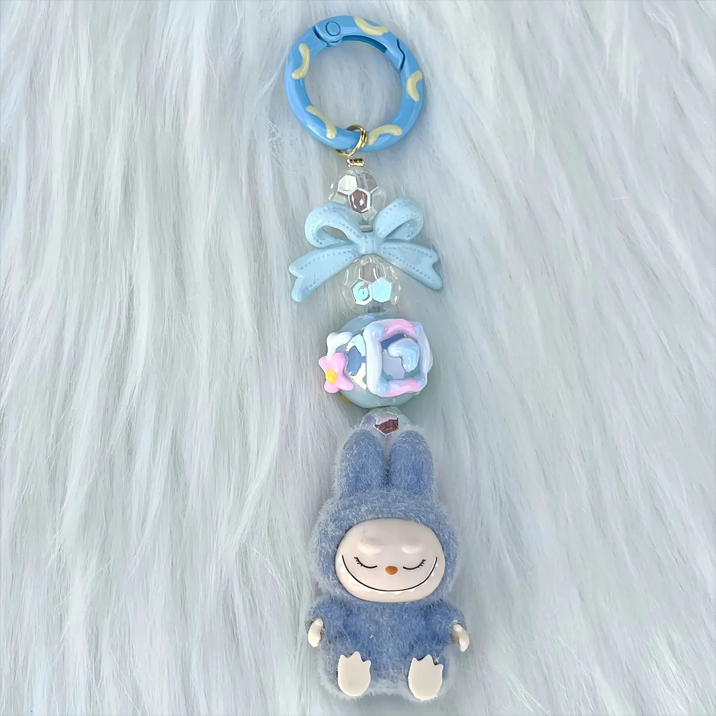 New Christmas Labubu Kawaii Particles Keychain Bag Cell Phone Charm Key Chain Christmas Gift