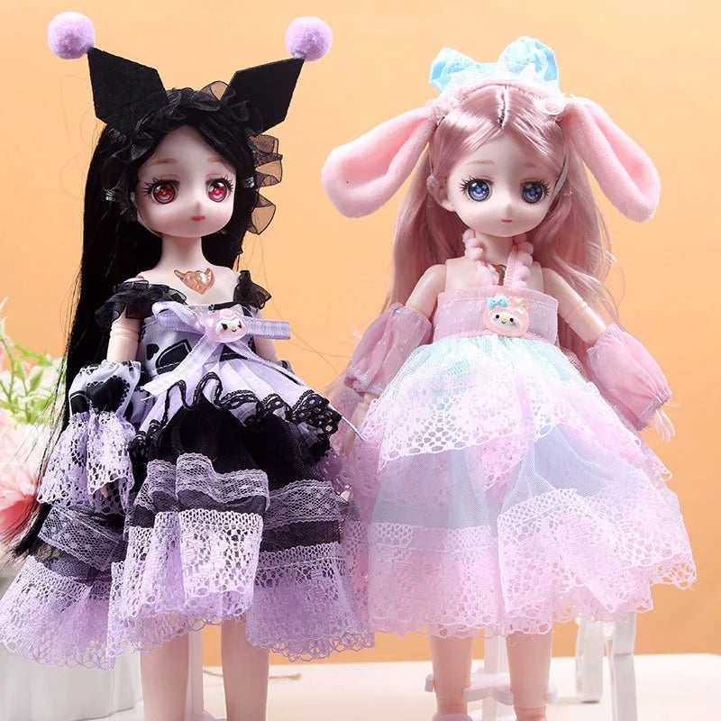 30cm New 1/6 Girl Princess Doll Set 23 Joints Movable 30cm Bjd Doll With Clothes Princess Dress Dolls Girls Birthday Gift Toys