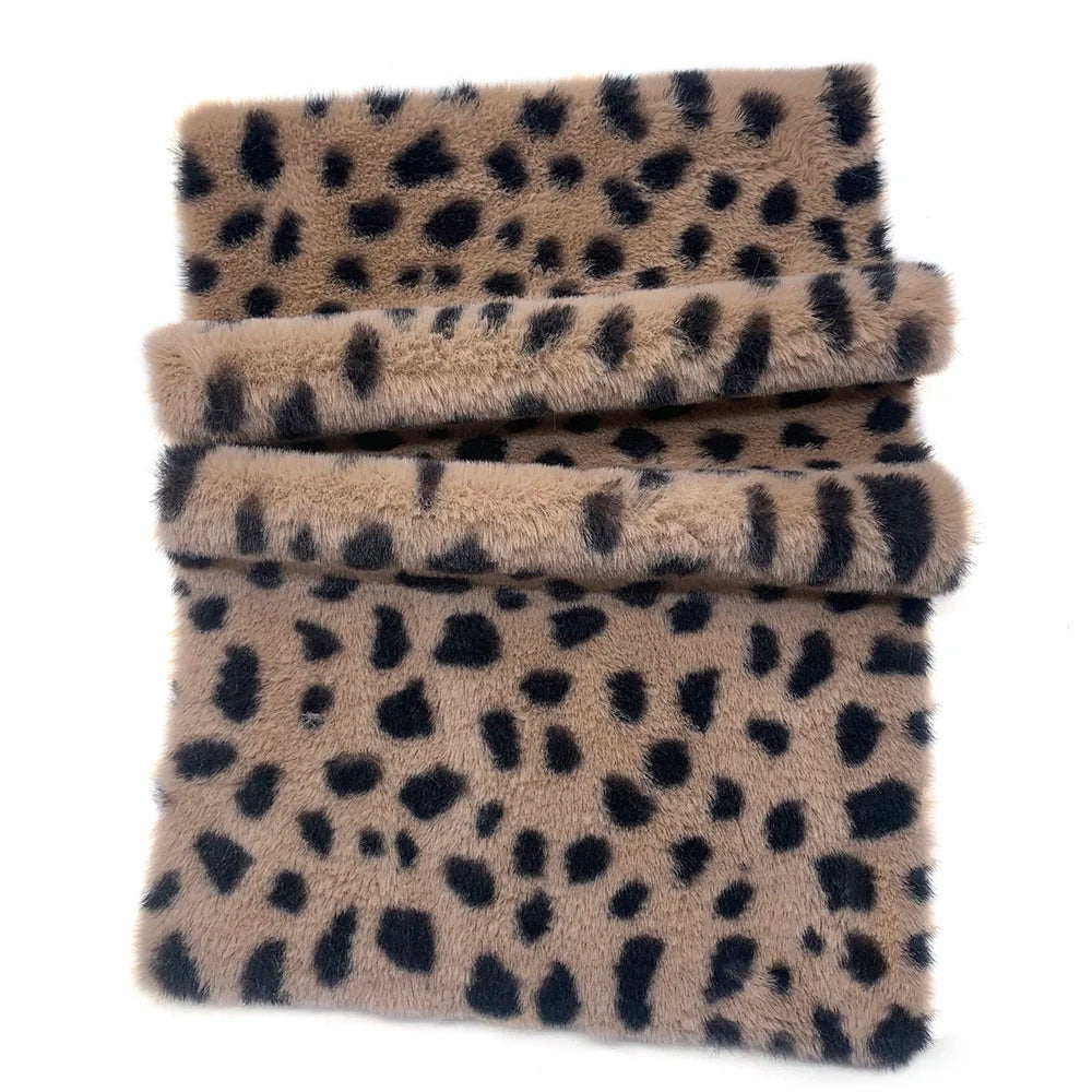 Leopard Print Plush Fabric 25x45cm/160x50cm/160x100cm Faux Fur Fabric 1cm Minky Fabric DIY Handmade/Decoration Sewing Fabric