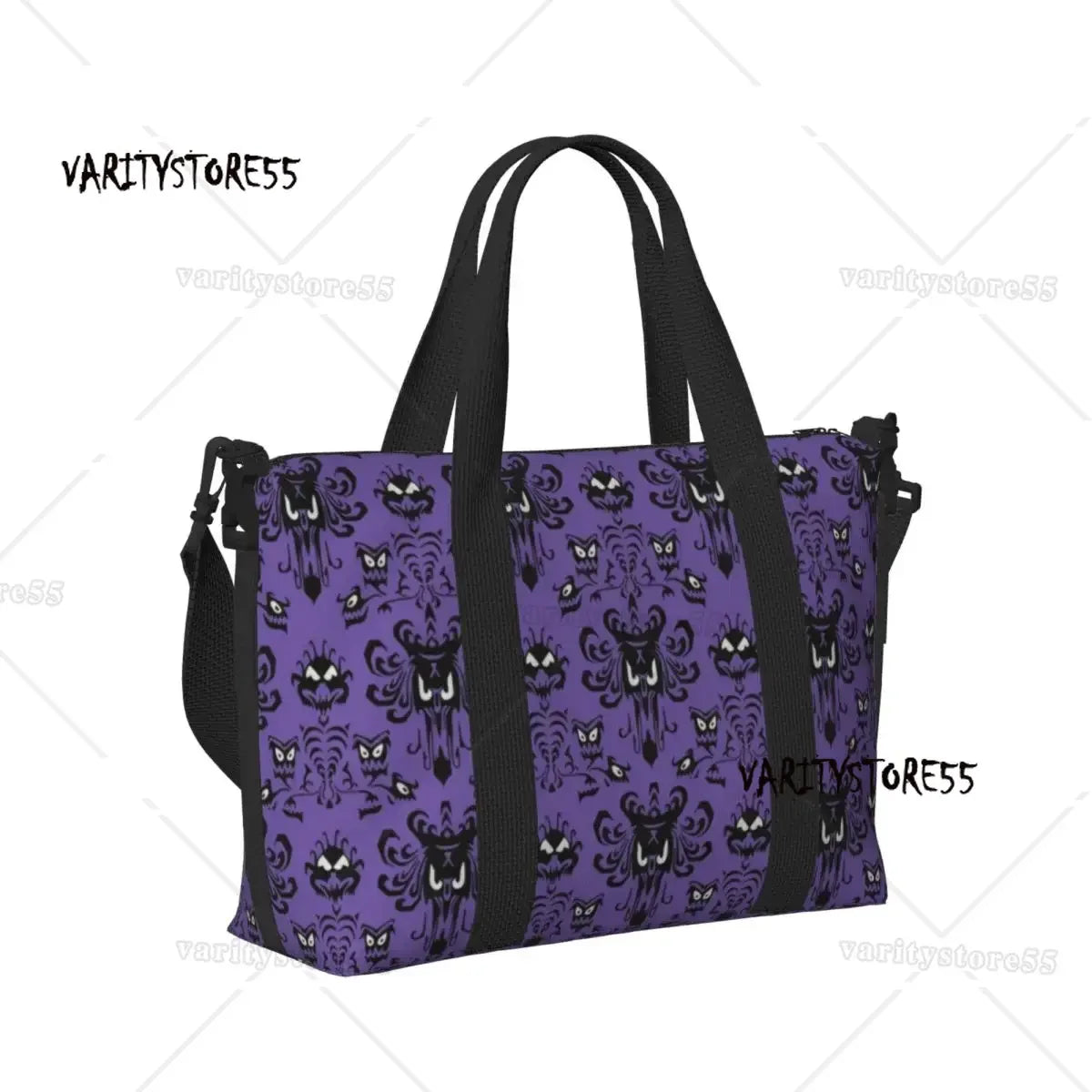 Custom Haunted Mansion Groceries Shopping Tote Bags Women Big Capacity Halloween Ghost Happy Haunts Gym Beach Travel Bags