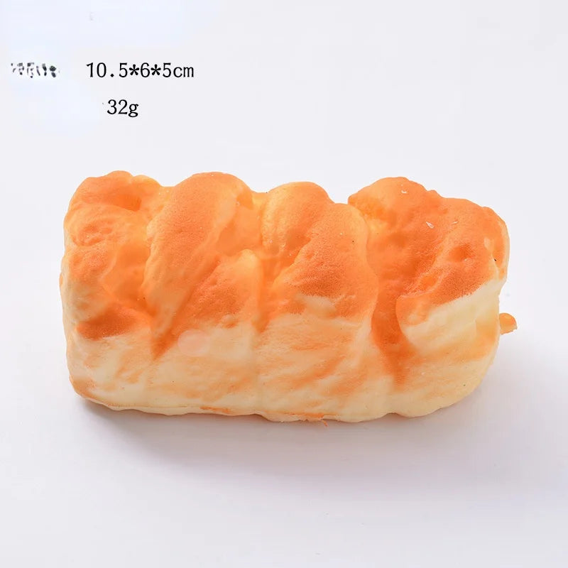 Creative Simulation Bread Toast Donuts Squeeze Stress Relief Toys Spoof Artificial Bread Simulation Food Desktop Decoration