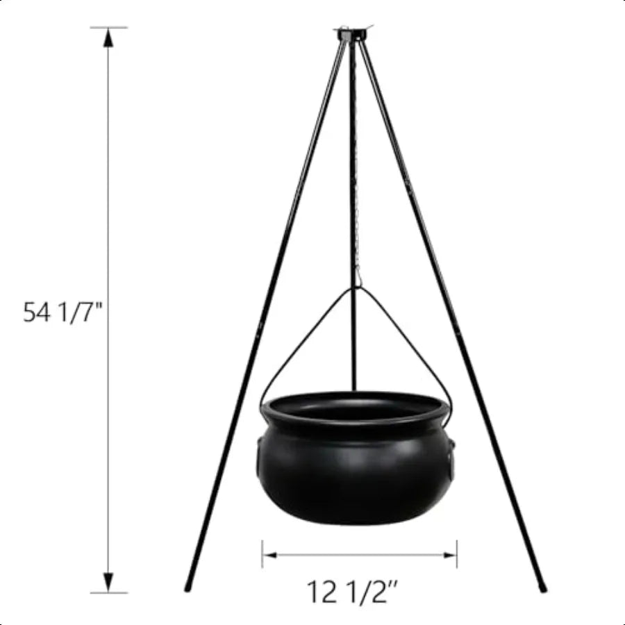 Halloween Decorations Large Witches Cauldron on 54 Tripod With Lights Black Plastic Bowl Decor Hocus Pocus Candy Bucket Decorat