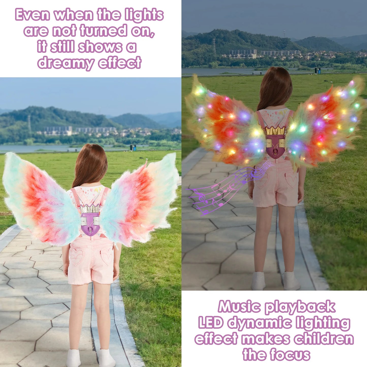 Fairy Wings LED Angel Wings Butterfly Wing Sparkling Sheer Wings Butterfly Fairy Halloween Costume Angel Wings for Women Kids
