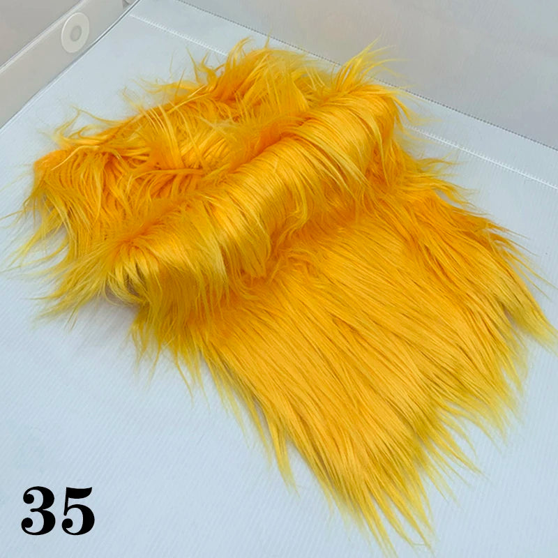 25x45cm Long Hair Faux Fur Fabric for DIY Dolls Hair Beard Craft Making Material Patchwork Garment Sewing Accessories
