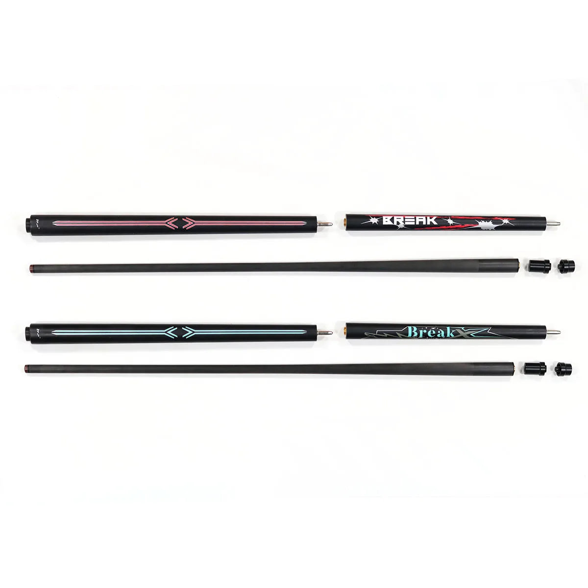 Snooker Pool Sport Game Graphite 3-Pc Break Jump Carbon Fiber Pounch Billiard Pool Cue