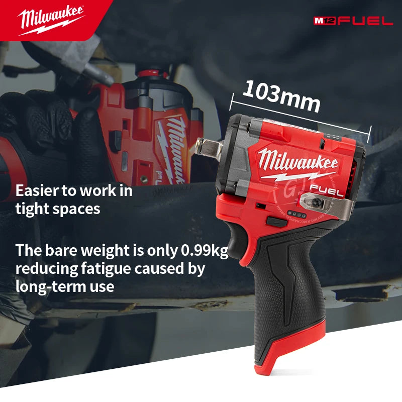 Milwaukee M12 FIW2F12 2563-20 M12 FIW2F38 2562-20 M12 FUEL 12V 1/2" 3/8" Stubby Impact Wrench - Bare Tool