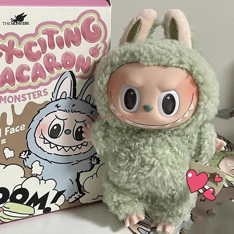 New Hot Cute Labubu 1:1 Replica the Monsters Blind Box Cardiac Macarone Kawai Guess Bag Figure Model Keychain Surprise Gift Toy