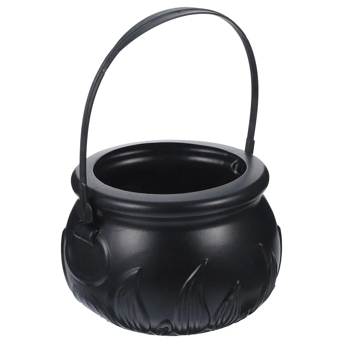 Candy Pot Halloween Flame Stripes Bucket Witch Basket Black Pot Kettle Trick Pumpkin Holder Goodie Photo Costume Decorate 