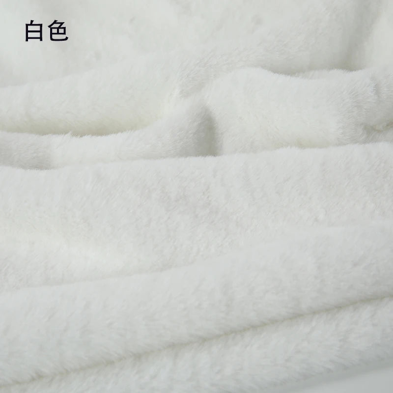 Plain Faux Fur Fabric Smooth by the Meter for Clothes Coats Dolls Sewing Thickened Imitation Rex Rabbit Plush Textile Soft Silky