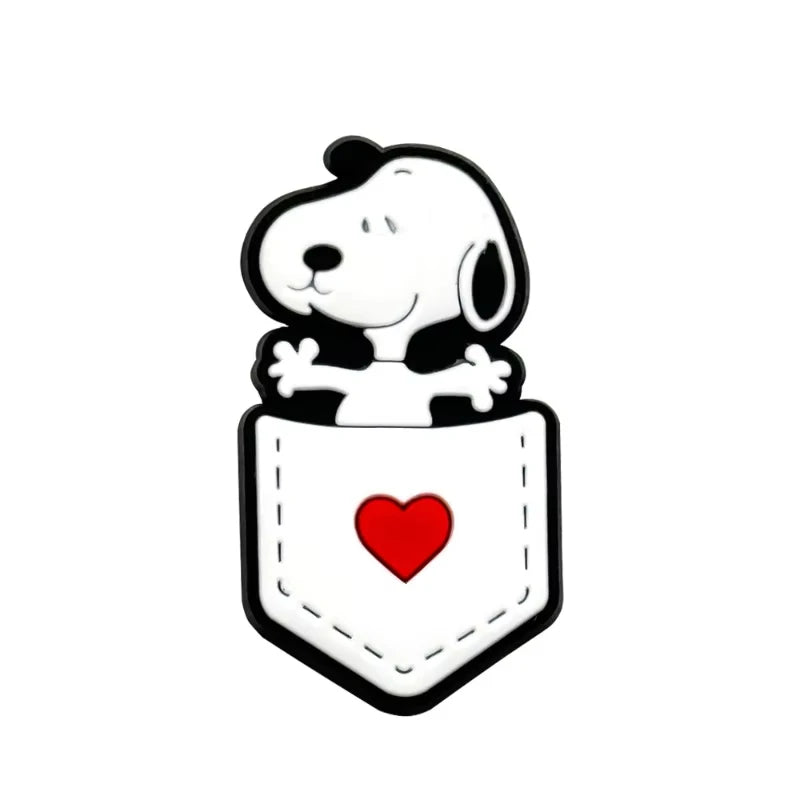MINISO Whimsical Snoopy Cartoon Shoe Charms Decorative Accessories for Clogs and Sandals - Anime Inspired DIY Craft Accessories