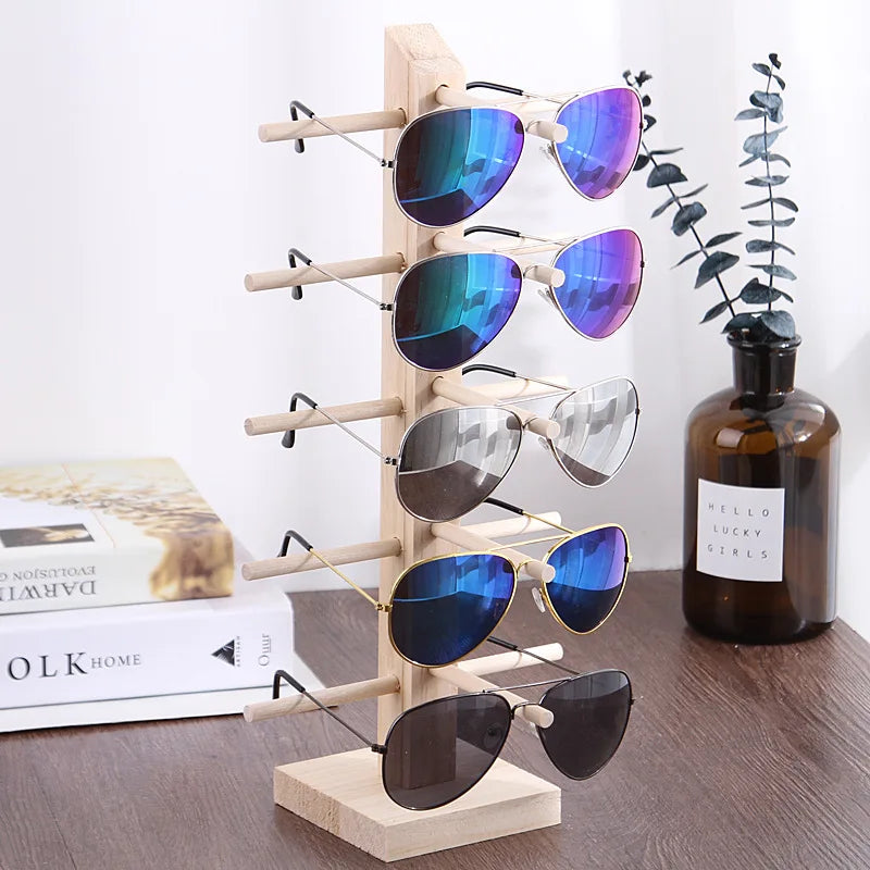 Multi Layers Wood Sunglass Display Rack Shelf Eyeglasses Show Stand Jewelry Holder for Multi Pairs Glasses Showcase WF