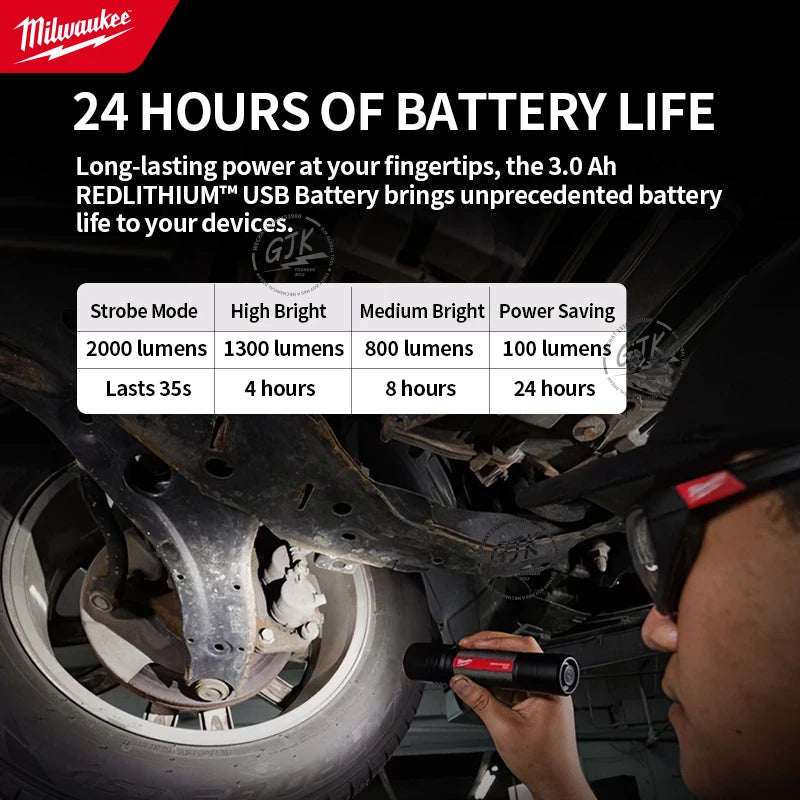 Milwaukee L4 FL2000-301 REDLITHIUM™ USB Rechargeable Slide Focus Flashlight 2,000 LUMENS With Fast Beam Control