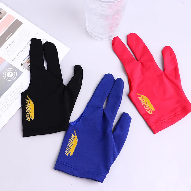Beginners Practice Non-Slip Billiard Gloves Three Fingers Snooker Pool Cue Billiard Glove for Left Hand Lycra