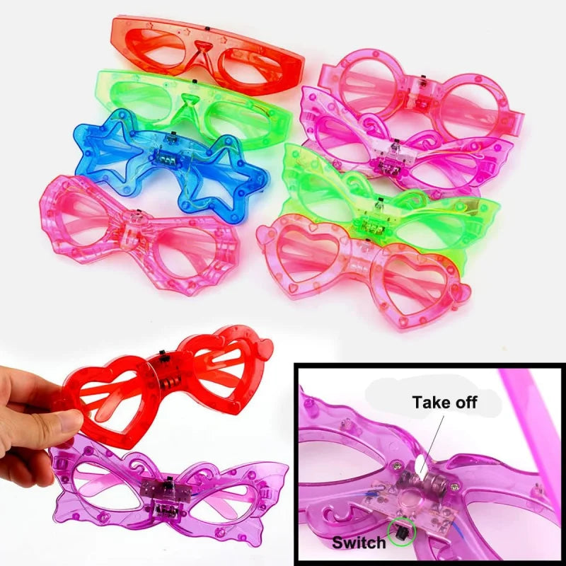 Home Suitable for Home Rave,Halloween,New Year,Birthday Gifts Light Up Glasses Christmas Gifts Costume Christmas Party Gifts