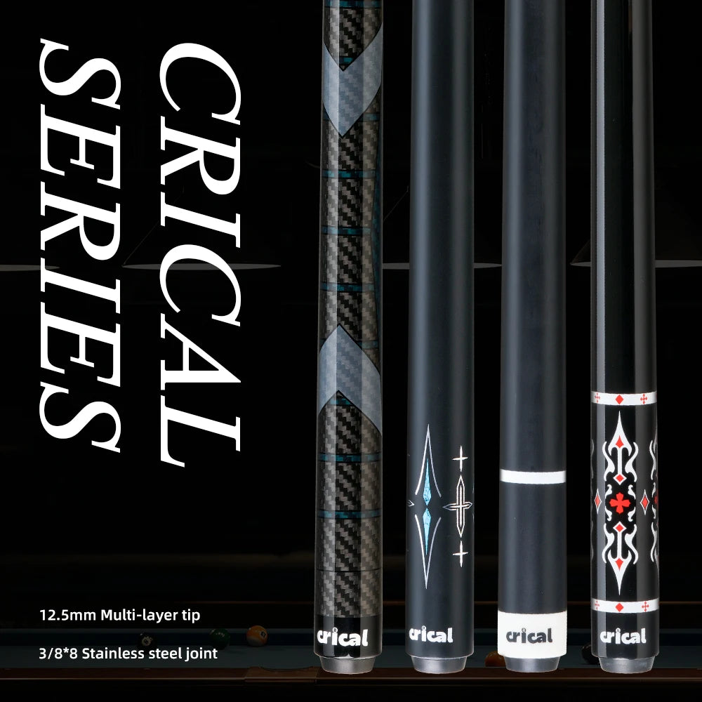 CRICAL Carbon Fiber Pool Cue Stick Billiard Cue Sticks Professional Low Deflection Pool Sticks With 12.5mm Tip and Radial Joint