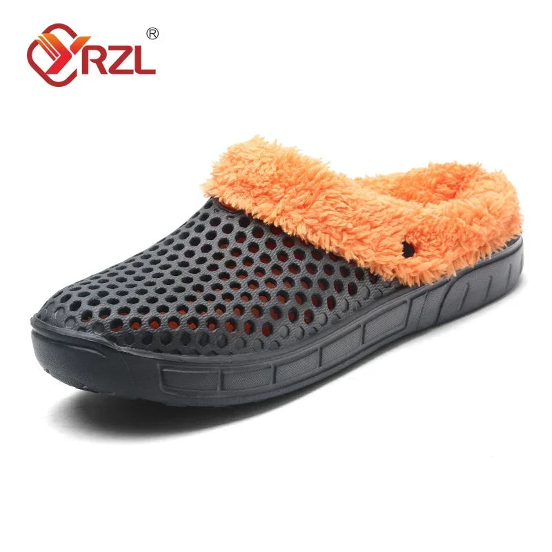 YRZL Winter Slippers Men Women Indoor Warm Shoes Non Slip Cotton Pantoffels Casual Clogs Slip on House Floor Slippers for Men