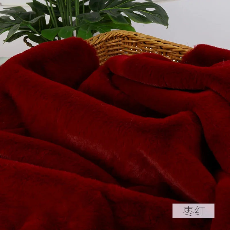 Imitation Rex Rabbit Plush Fabric by Meters for Needlework Clothes Toys Pillowcases Diy Sewing Soft Warm Thick Smooth Fur Cloth